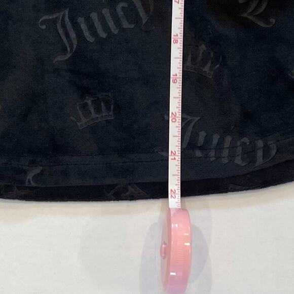 Juicy Couture Sleepwear Black Velour Long Sleeve Embossed Logo Top, Stretch, M - Picture 8 of 8